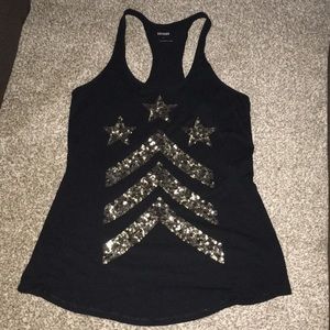 Black sequins tank top